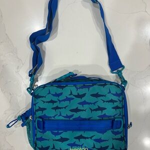 Blue Shark Print Crossbody Bag